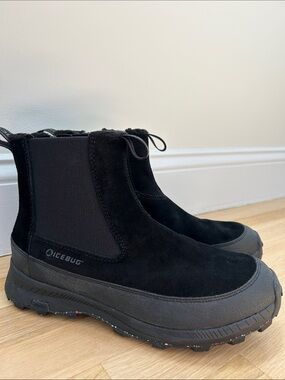 Icebug Boda Women’s BUGrip Black Suede Studded Winter Boots Size 8.5